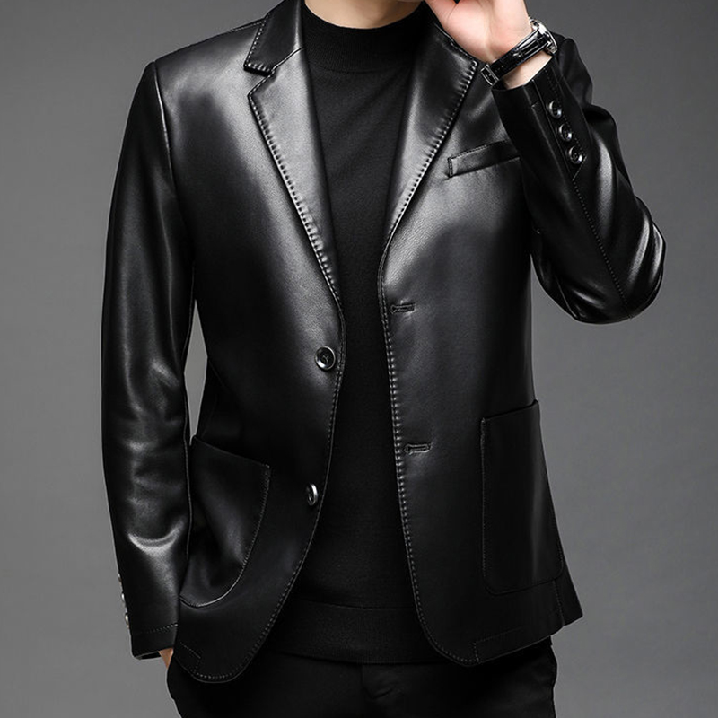 秋冬男性韓国ファッションカジュアル Pu レザージャケット Hombre 厚く暖かい追加ベルベット Buttos コート男性オールマッチ生き抜くトップ