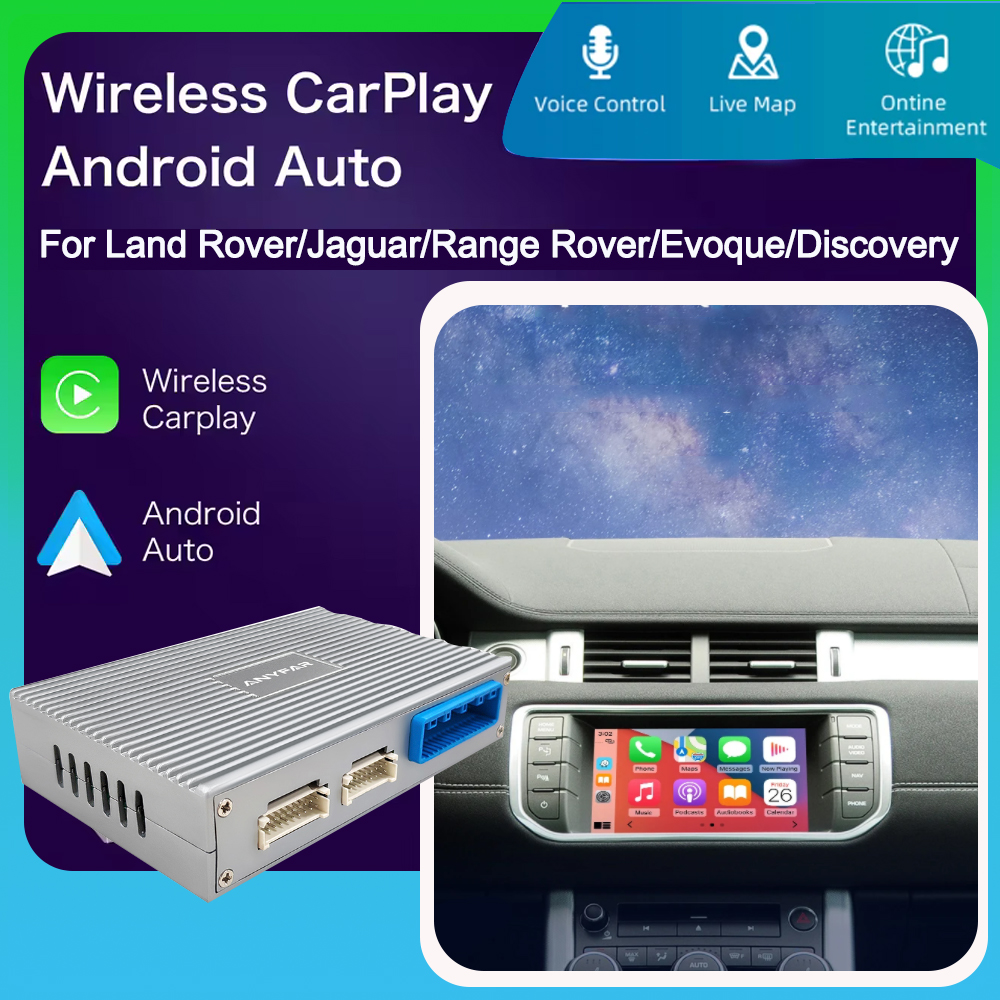 ANYFAR ワイヤレス Carplay Android 自動ランドローバージャガーボッシュ Discovery4 Evoque Freelander2 XE XF XJL Decorder に適合