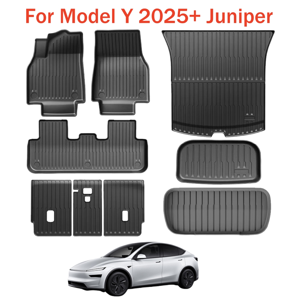 テスラモデル Y 発売 2025 ジュニパー 2025 フロアマットカーゴライナー全天候 TPE フロアマットトランク背もたれマットアクセサリー