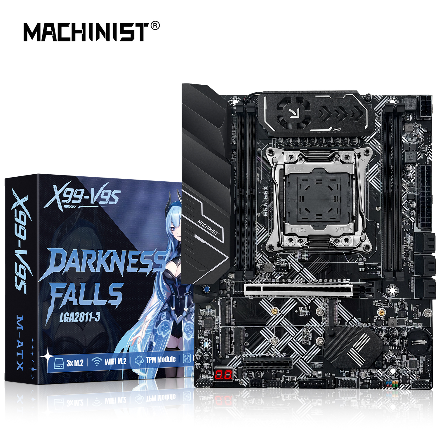 MACHINIST X99 V9S マザーボード LGA2011-3 サポートインテル Xeon E5 2680 2690 2650 V4 CPU プロセッサ DDR4 RAM M-ATX 3xNVME M.2 SATA3.0