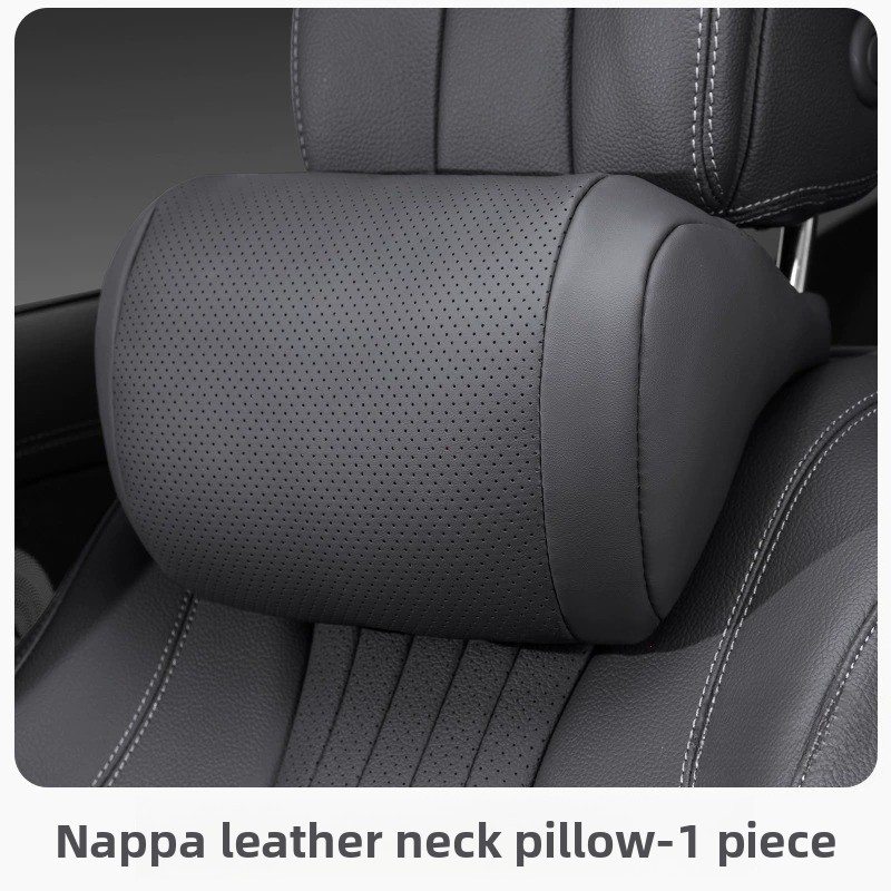 高級ナッパレザーカーシートヘッドレストユニバーサルカーインテリアシート保護ネックピロー柔らかくふわふわ、オールシーズンに最適