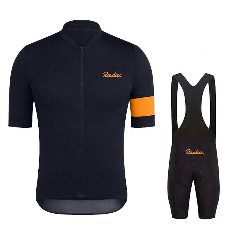 Raudax 2025 男性半袖ジャージセット Ropa Ciclismo Hombre 夏サイクリング服トライアスロンビブショーツスーツバイク制服