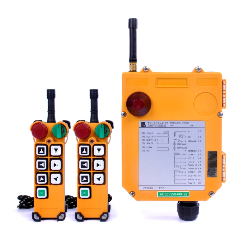 TELECRANE F24-6D 倍速 6 方向産業用リモコン 380V 220V36V 天井クレーン リフト防水ワイヤレス