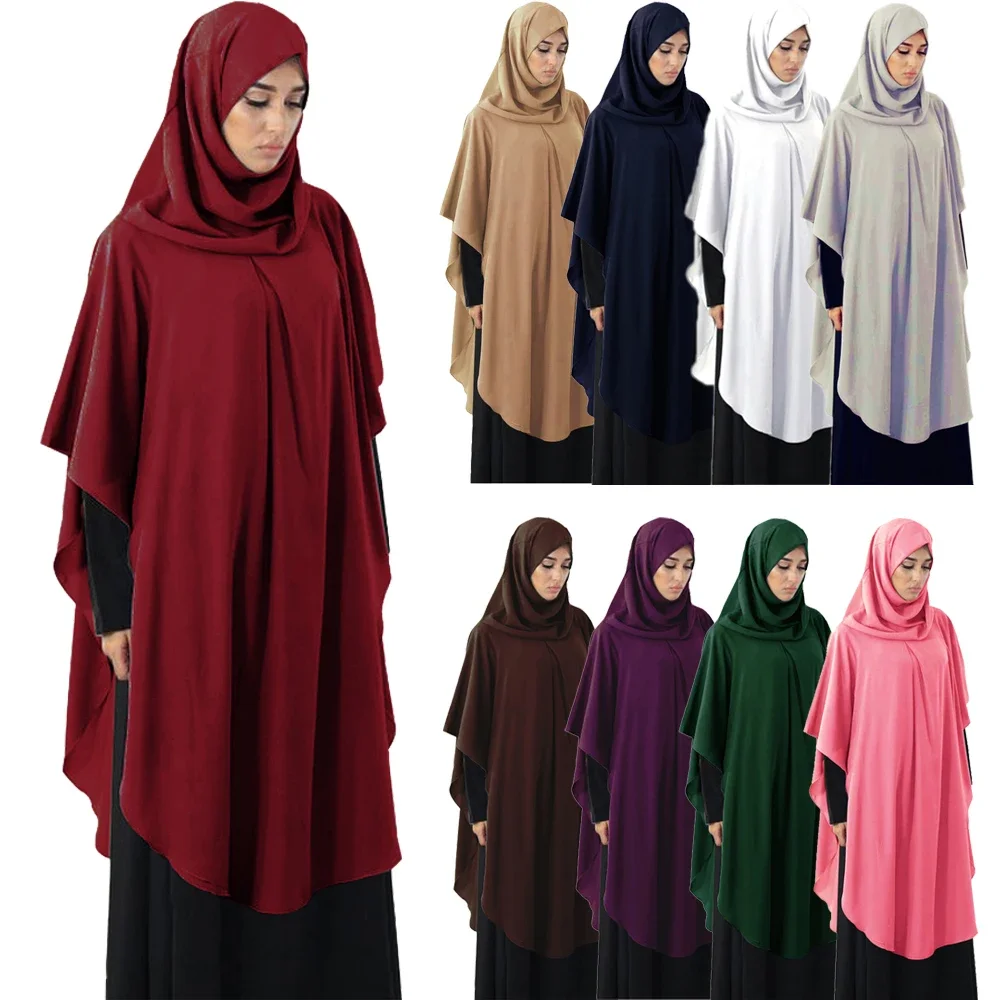 イードキマールイスラム教徒の女性ヒジャーブオーバーヘッド祈りドレススカーフイスラム衣服カフタンラマダントップスブラウス服 Djellaba Jalabiya