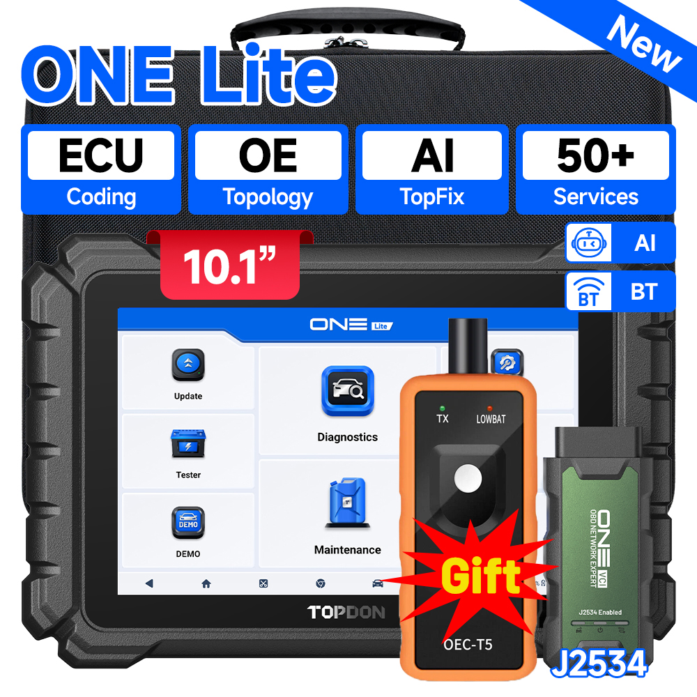 Car Diagnostic Tools TOPDON ONE LITE For All Systems CANFD DOIP FCA All Service ECU Coding Bidirectionnal OBD2 Scanner 50+ Reset