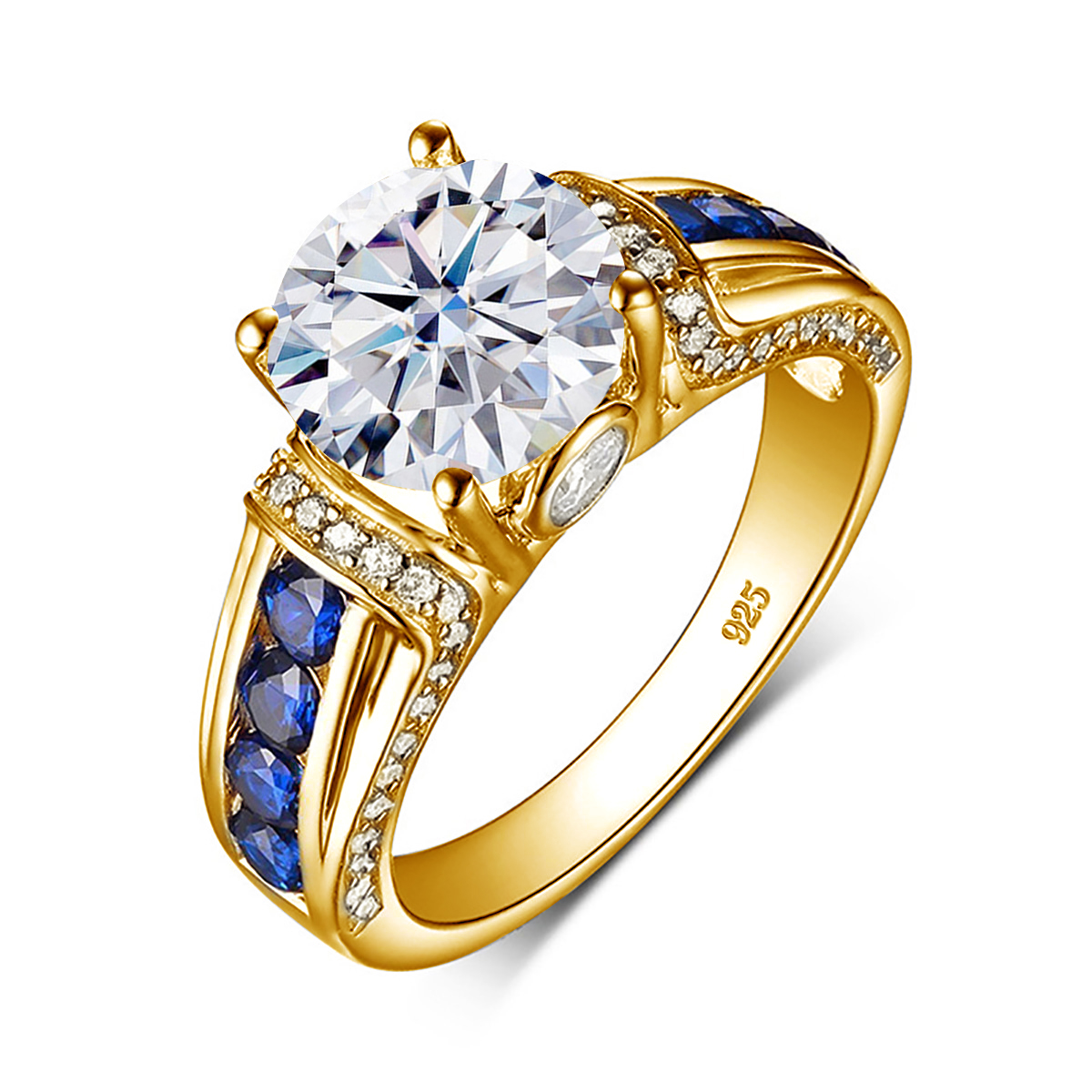認定 D カラー VVS1 2ct モアッサナイトダイヤモンドリング女性のための 100% スターリングシルバー良質のウェディングジュエリーパスダイヤモンドテスト