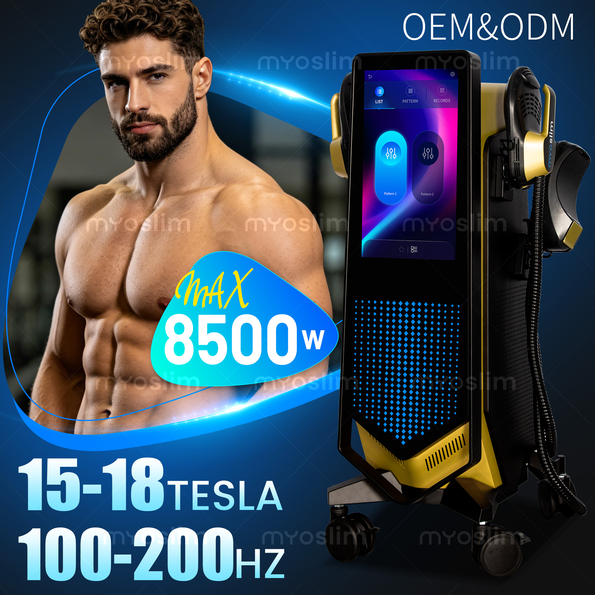 MYOslim 8500 ワット 18 テス EMS ボディスカルプトマシンプロフェッショナルボディ輪郭機器減量筋肉ビルディングビューティーサロン