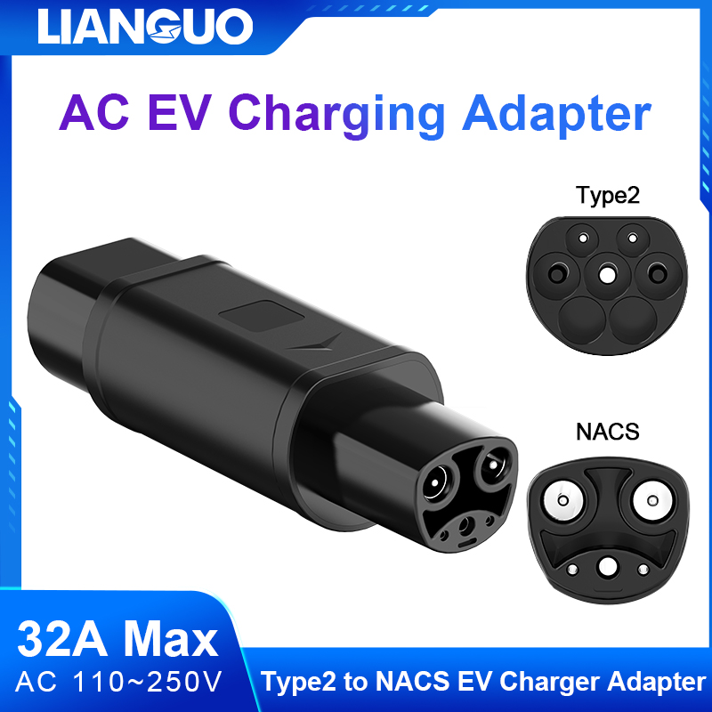 タイプ 2 から NACS EV アダプター コンバーター AC 単相 AC 110V-250V 32A モデル 3 用 Type2 からテスラ充電コンバーター アダプター X Y S