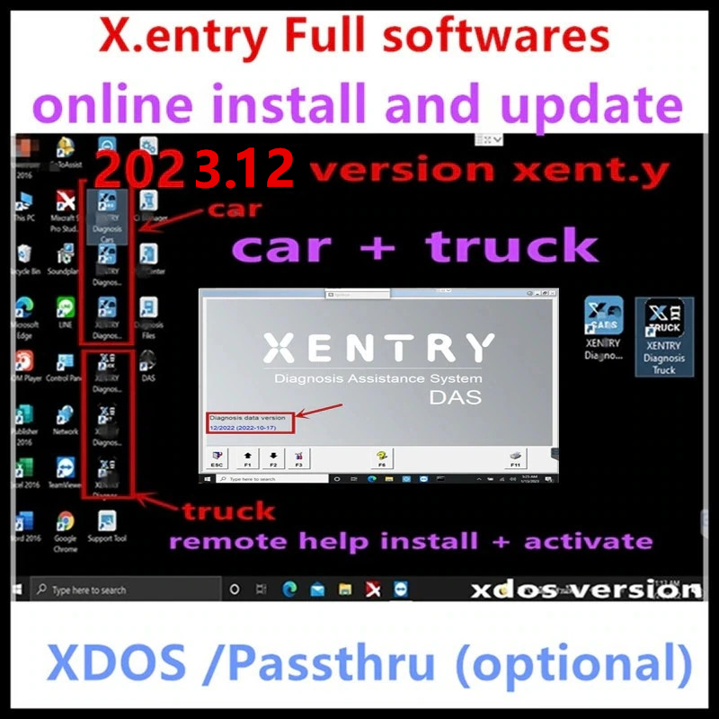 Newest 2023.12 MB STAR SD C4/C5/C6 Software Xentry DAS Install or Upgrade Online Xentry 2023.12 Passthru Version for OpenPort 2.