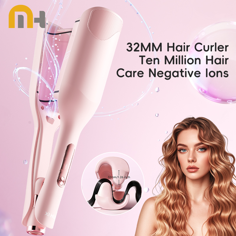 ヘアカーリングアイロンの杖セラミックイオンスタイリングツール波状ヘアケアサロン品質 32 ミリメートルヘアアイロンラージウェーブ