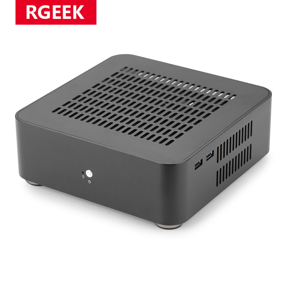 RGEEK L65S すべてのアルミニウムシャーシ小型デスクトップコンピュータケース PSU HTPC Mini-ITX PC と 8pin 電源