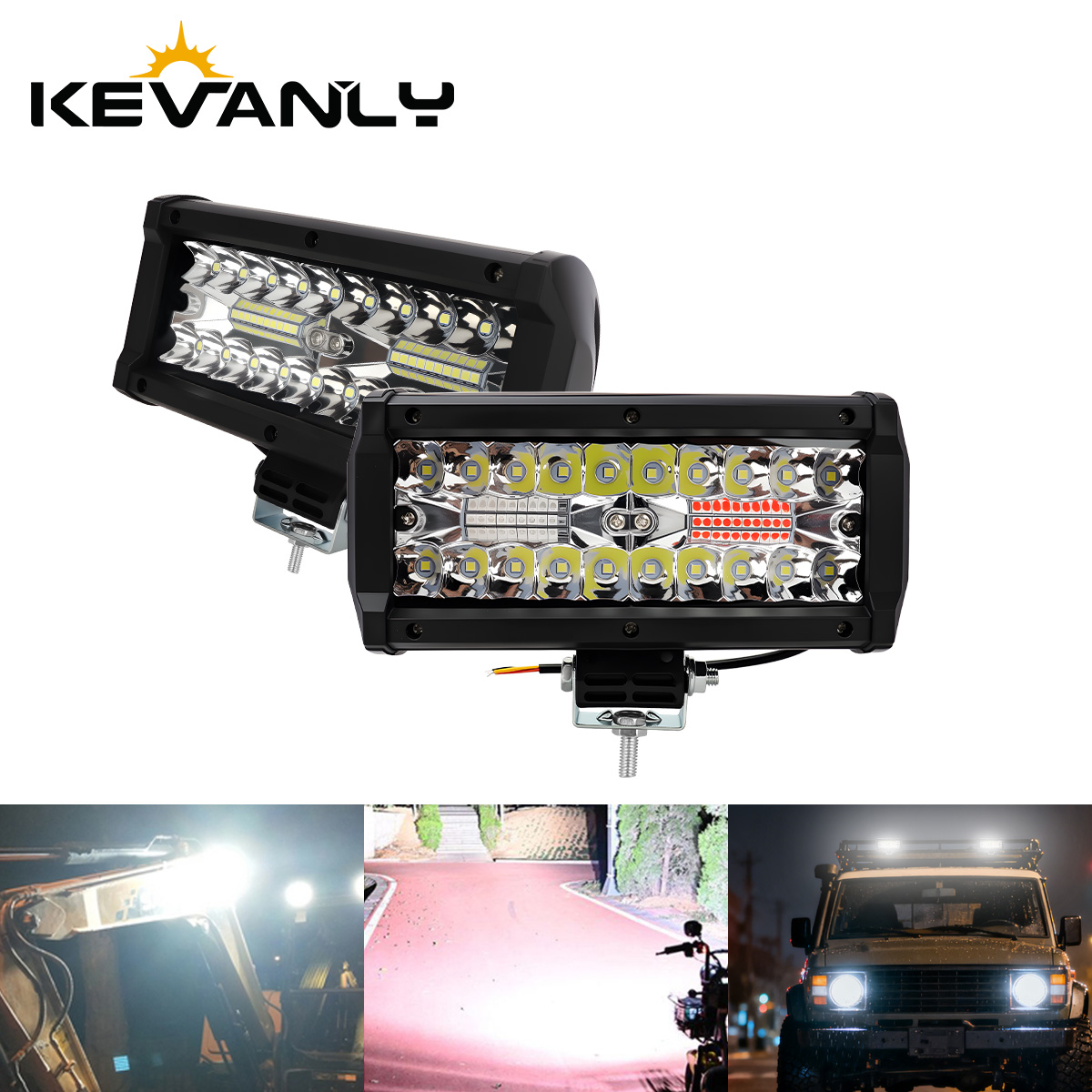1/2PCS LED Bar Work Light 12V 24V Offroad Spot Flood Combo LED Light  Red Blue Flashing Light For Truck Car SUV 4x4 Boat ATV