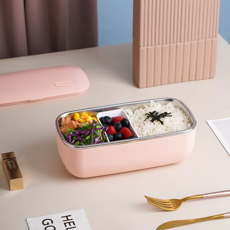 48 ワット電気弁当箱ホームカーデュアルユース炊飯器 1L 加熱弁当箱ポータブル食品ウォーマー 316 ステンレス鋼加熱ボックス