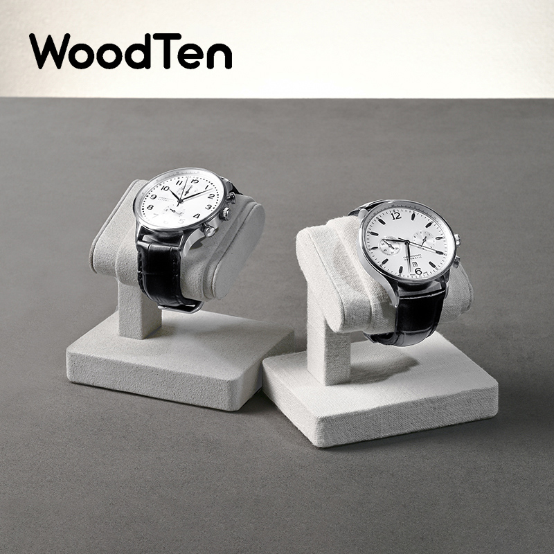 WoodTen マイクロファイバー時計ディスプレイスタンド時計収納ネックレスブレスレットオーガナイザーラックバングルシュシュヘッドバンドショーケーススタンド