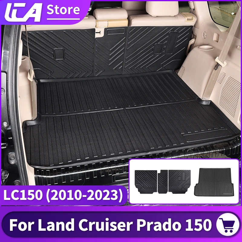 ランドクルーザープラド LC 150 2010-2023 J150 オールインクルーシブトランクマットインテリアアップグレードアクセサリー TPE シートバックパッド防水