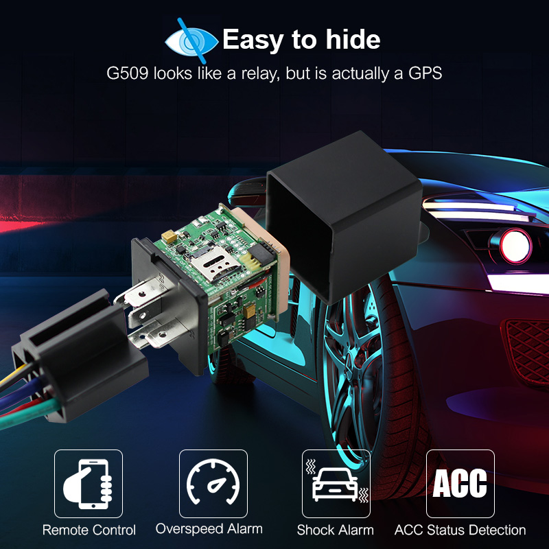 GPS車追跡デバイストラッカーDK09リアルタイム追跡GSM SMSロケーター、リレーのように設計されたAPP