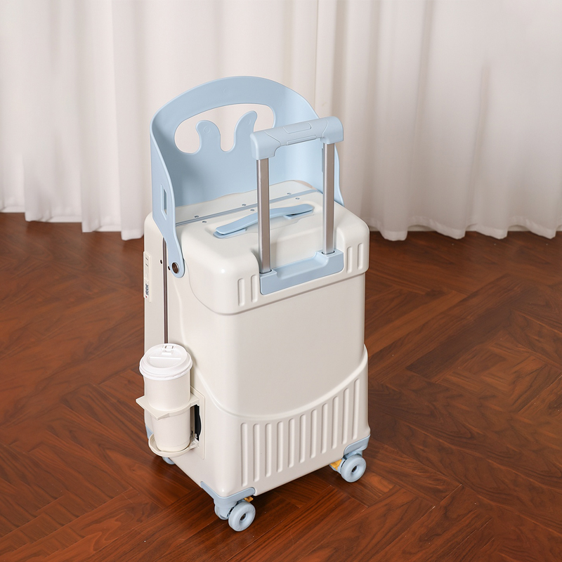 2025年新作スーツケース 子供用シート付き 荷物の上に座ることができる 20インチ フロントオープン アルミフレーム 搭乗可能 トロリーケース