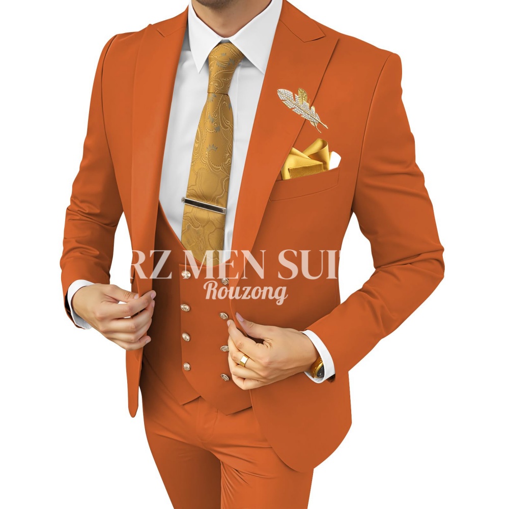 メンズスーツ 3 ピーススーツ男性用スリムフィット結婚式新郎スーツ男性フォーマルビジネスメンズスーツ (ジャケットベストパンツ) 衣装オム