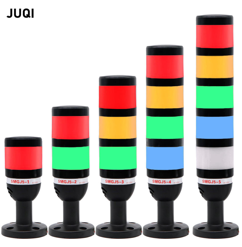 SMGJ5 新多機能 LED ロータリー産業信号塔警告灯警報装置 12V 24 V 110 V 220 V 1 〜 5 オプション
