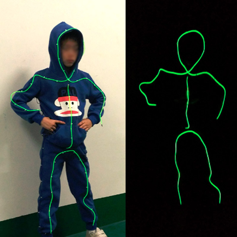 DIY クールストリップ光る蛍光パフォーマンス衣類用品 EL ワイヤー LED 発光衣装大人のバーレイブショー小道具