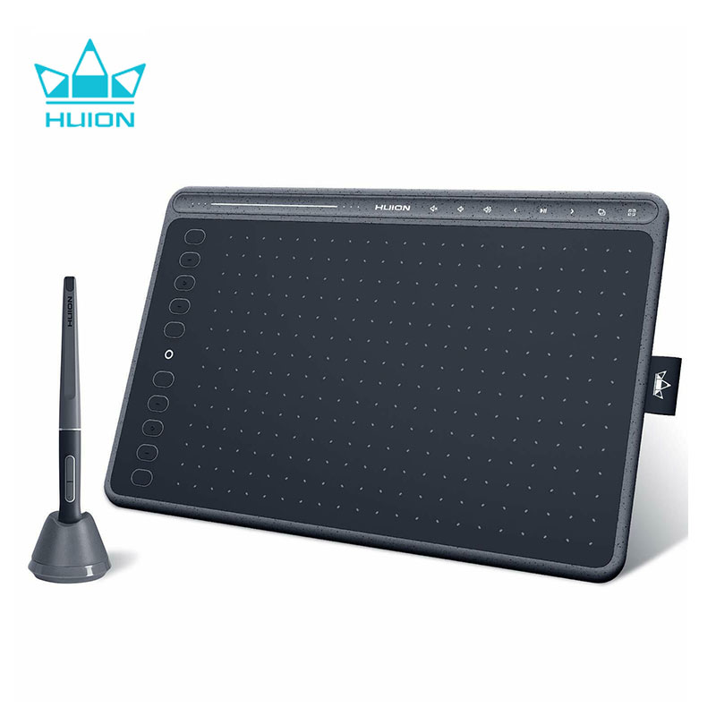 HUION HS611 グラフィック描画タブレット バッテリー不要のスタイラス付き 10.1 インチ 8192 レベル Android サポート デジタル アート タブレット