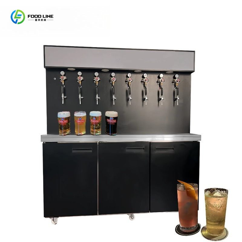 ドットのゴム製ホイールが付いているカスタマイズされた商業ドラフト ビール タワーのステンレス鋼の飲料機械