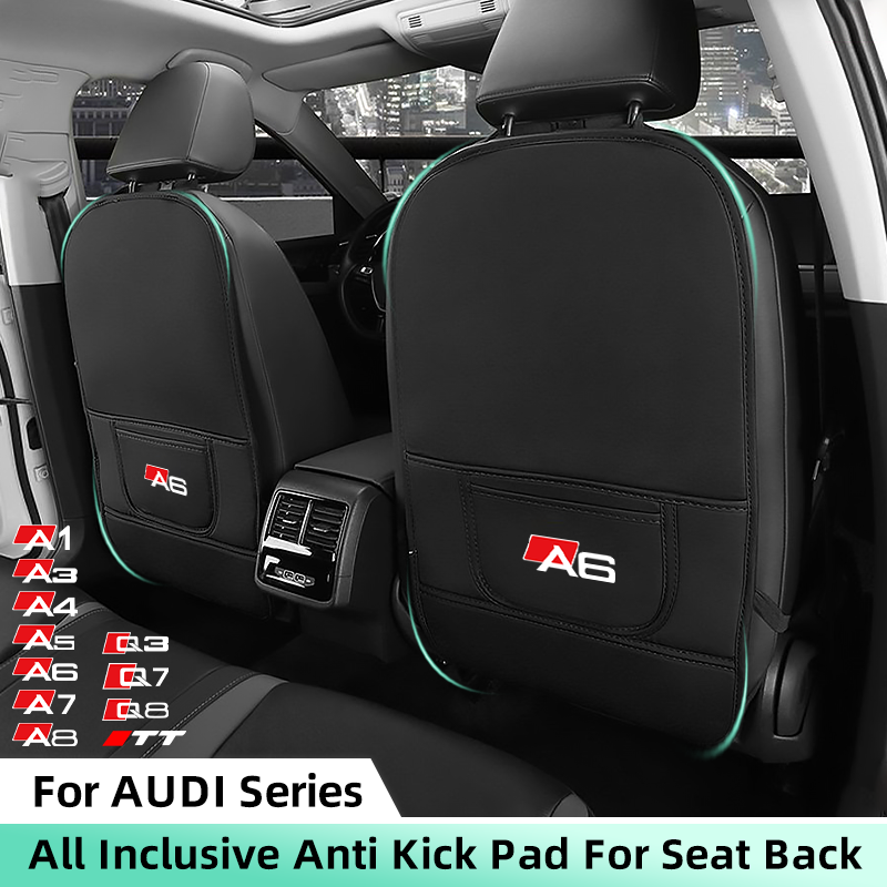 車のアンチキックマットアウディ A1 A3 A4 A5 A6 A7 A8 Q3 Q7 Q8 TT シートバックプロテクターカバー子供のための子供後列抗汚れパッド