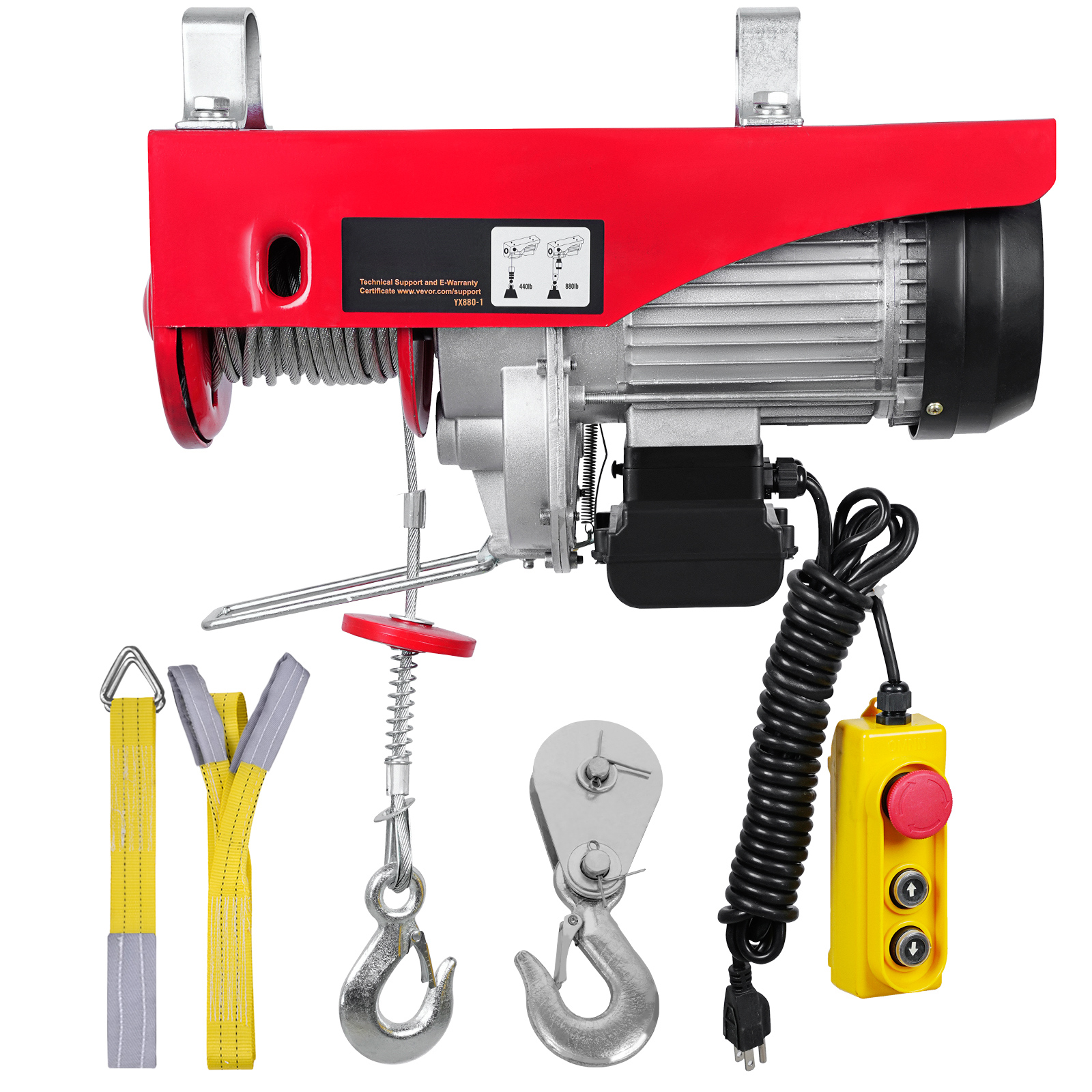 SucceBuy 200-800kg 電動ホイスト 有線/無線リモコン付き リフティングクレーンケーブルホイストウインチ ボートガレージエレベーター用