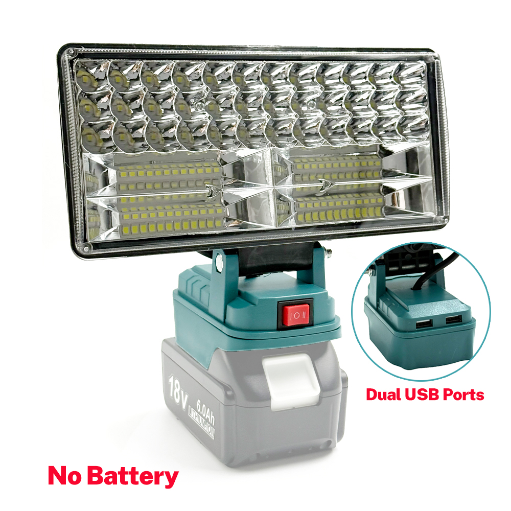 LED ワークライトマキタ 18V リチウム電池ハンドヘルドランプスポットライト懐中電灯ハンドランタン 2 USB 充電器電動工具部品