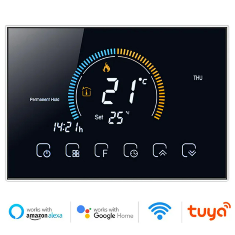 Tuya WiFi スマートライフサーモスタット電気床暖房水/ガスボイラー温度リモコン Google Home Alexa アプリ用