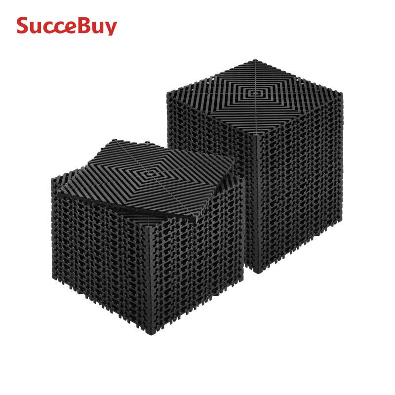 SucceBuy 連動排水マット 12 インチ x 12 インチ 12/24/40/50/55 個スプライシングマットノンスリップ PP 排水床タイル