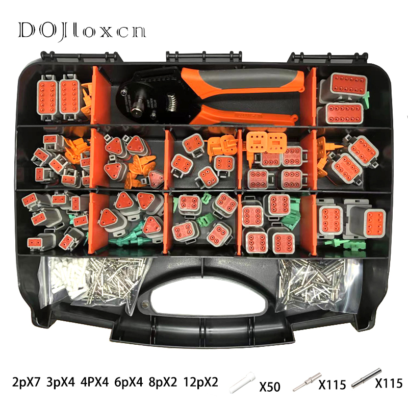 321 個ドイツ DT シリーズ防水コネクタキット修理ツールボックス DT06-2/3/4/6/8/12S DT04-2/3/4/6/8/12P 端子