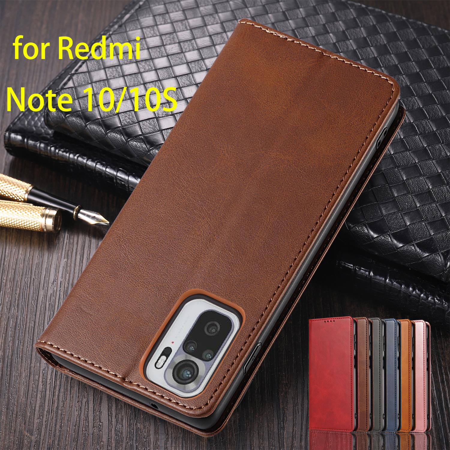 磁気吸引カバーレザーケース Xiaomi Redmi 注 10 10s 6.43 "グローバルバージョンホルスター財布フリップケース Fundas Coque