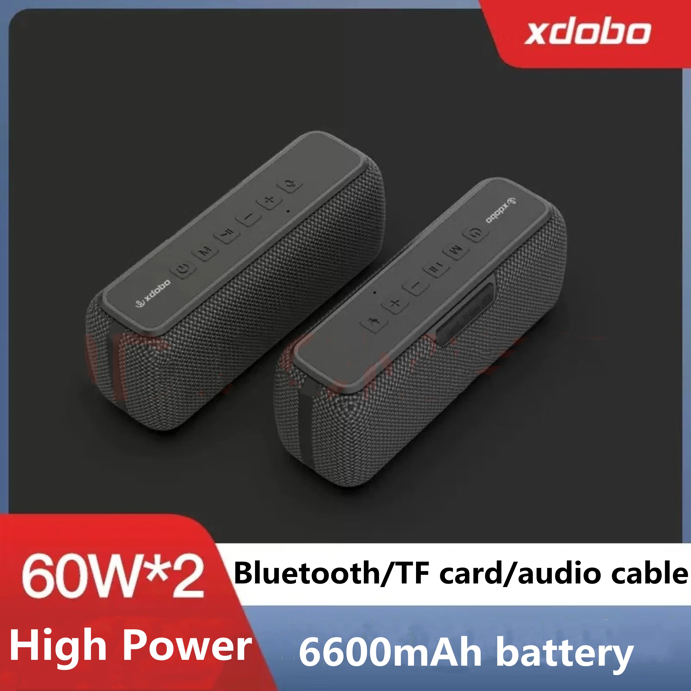 60 ワットハイパワー TWS サウンドボックスポータブル Bluetooth スピーカー屋外防水サブウーファーホームシアター 6600mAh バッテリーカイシャデソム