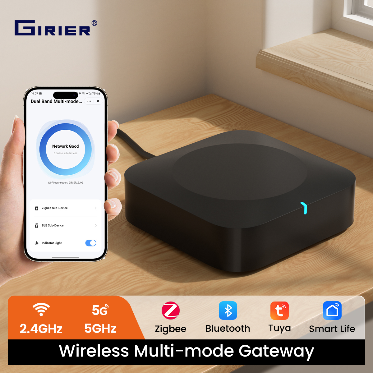 GIRIER Tuya ZigBee スマート マルチモード ゲートウェイ ハブ 2.4G
