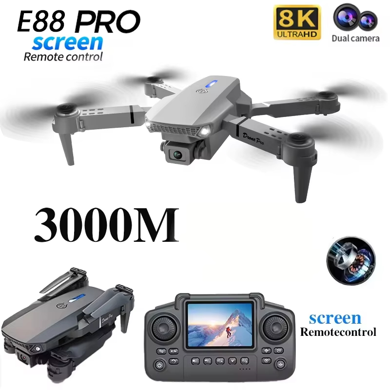 E88PRO ドローン 8K 5G HD デュアルカメラ航空写真リモコン画面表示制御航空機クアッドコプター