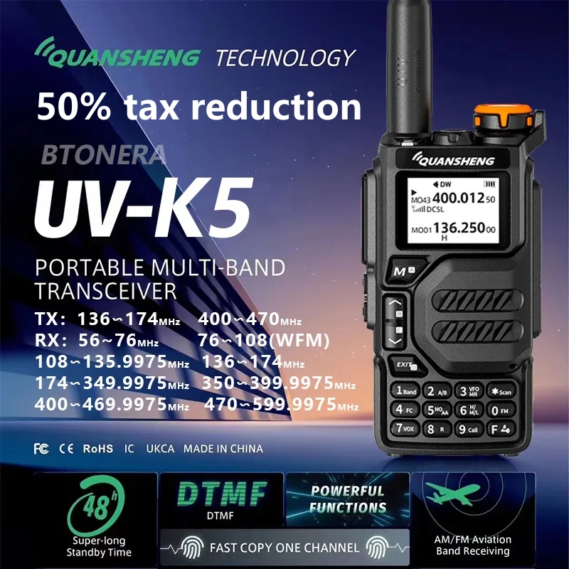 Quansheng Uv K5 トランシーバー デラルゴ アルカンス 5 ワット エアバンド双方向ラジオ ワイヤレス周波数コピー アマチュア無線キャンプ