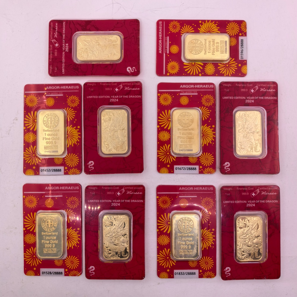非磁性アルゴール 31 グラムゴールドバー旧暦の蛇/龍 24K ゴールドメッキ地金工芸品コレクション用