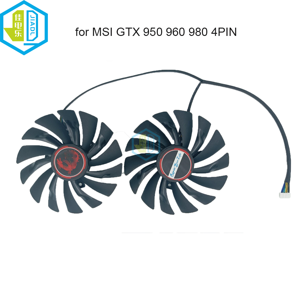 95 ミリメートル 2 個 VGA グラフィックスカード冷却ファンクーラー MSI GTX 980Ti 980 970 960 950 R9 380 R9 390 R9 390X GTX980 ゲーム GPU ファン