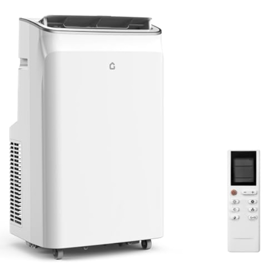 家庭用ポータブルエアコン、12,000 BTUの冷却能力を備えた白いプラスチックユニット、AC/除湿機/FAの3-in-1機能