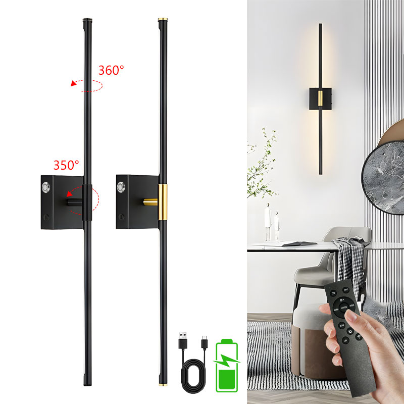 360 度回転可能な充電式バッテリー LED ウォールランプ充電式ウォールライトリモコン付き 3CCT タッチ調光可能な壁取り付け用燭台