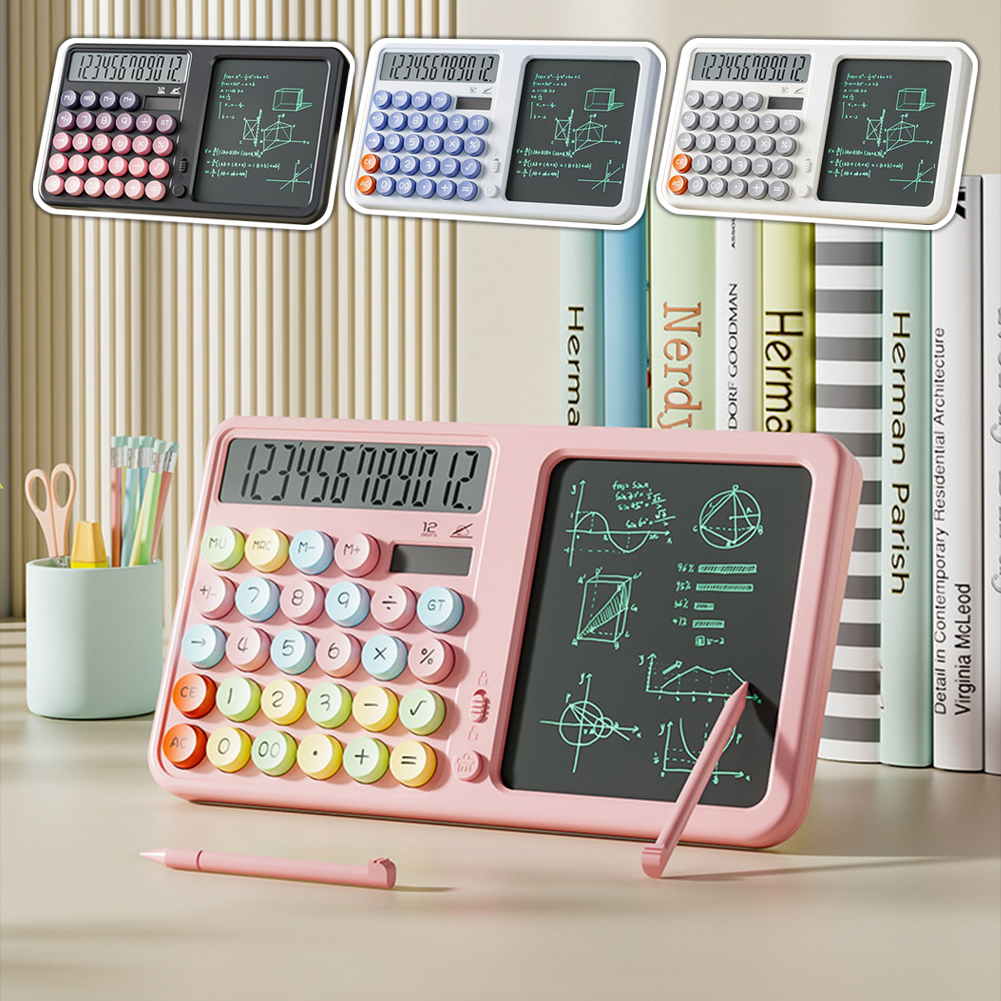 ライティングタブレット電卓ソーラー駆動LCDメモ帳書き込みパッドアイ保護LCDペーパーレスデザイン子供の目を保護
