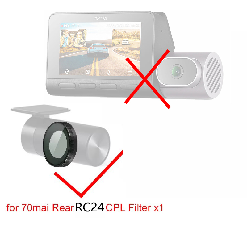 70mai リアカメラ RC24 CPL フィルター 70mai ダッシュカム T800 用