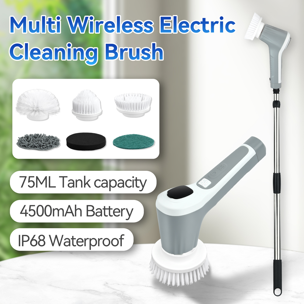 マルチ電動クリーニングブラシ防水 8-in-1 電動スピンクリーニングスクラバーキッチン浴室床家庭用クリーンツール