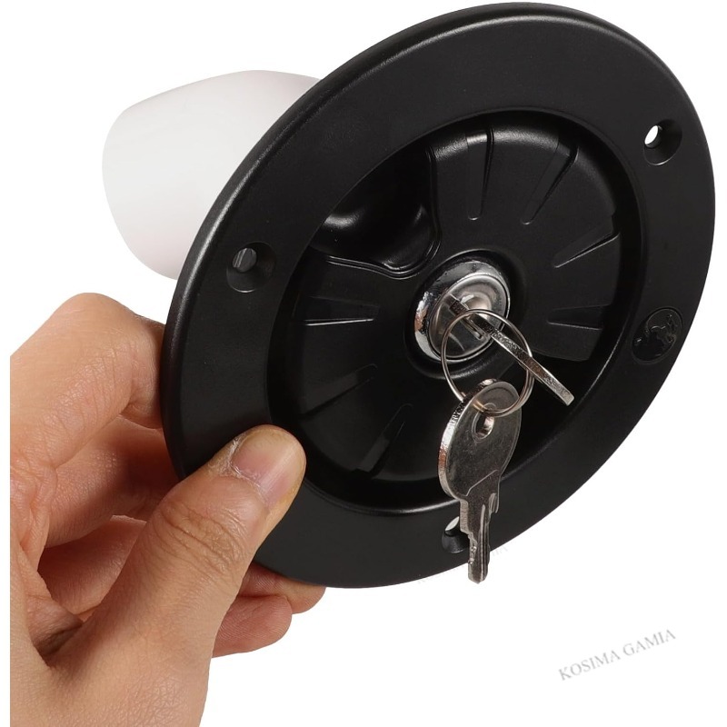 RV アクセサリー キャラバン ラウンド重力水入口 ロック付き RV ボート キャンピングカー トレーラー外装ハッチ RV 水タンク充填キャップ