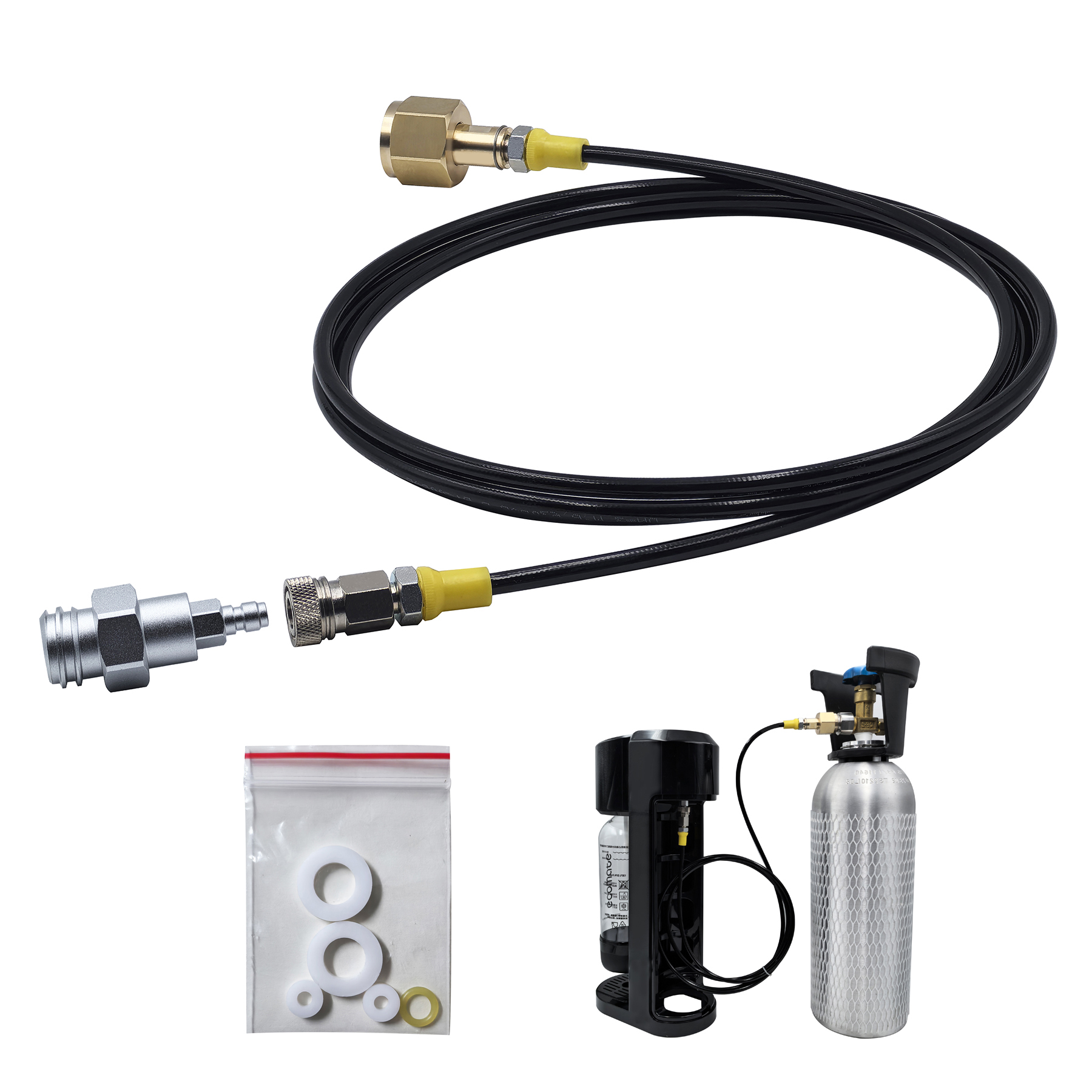 ソーダ水マシン外部二酸化炭素シリンダー TR21 充填アダプターキットソーダメーカー CO2 充填ステーションとホース