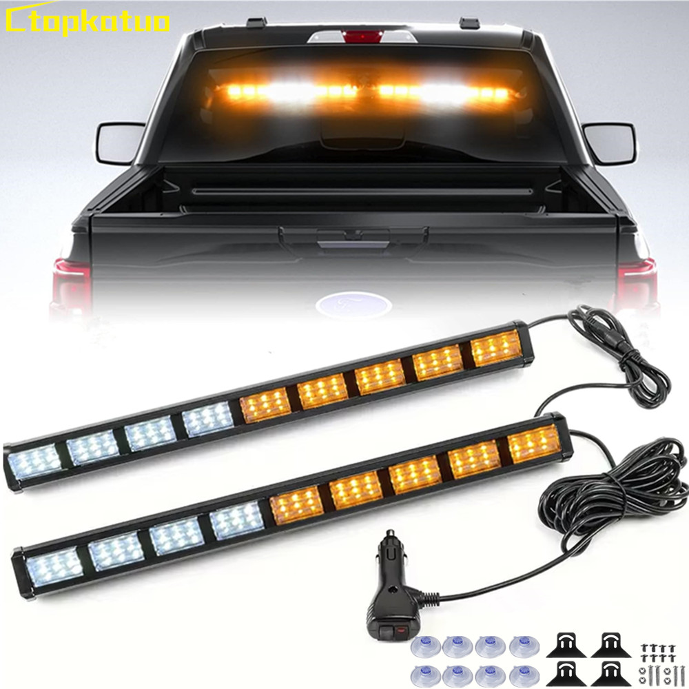 54LED Car Windshield Strobe Light Universal Auto Emergency Flash Lamp Police Lights 12V-24V Vehicles Truck Warning Signal Lighti