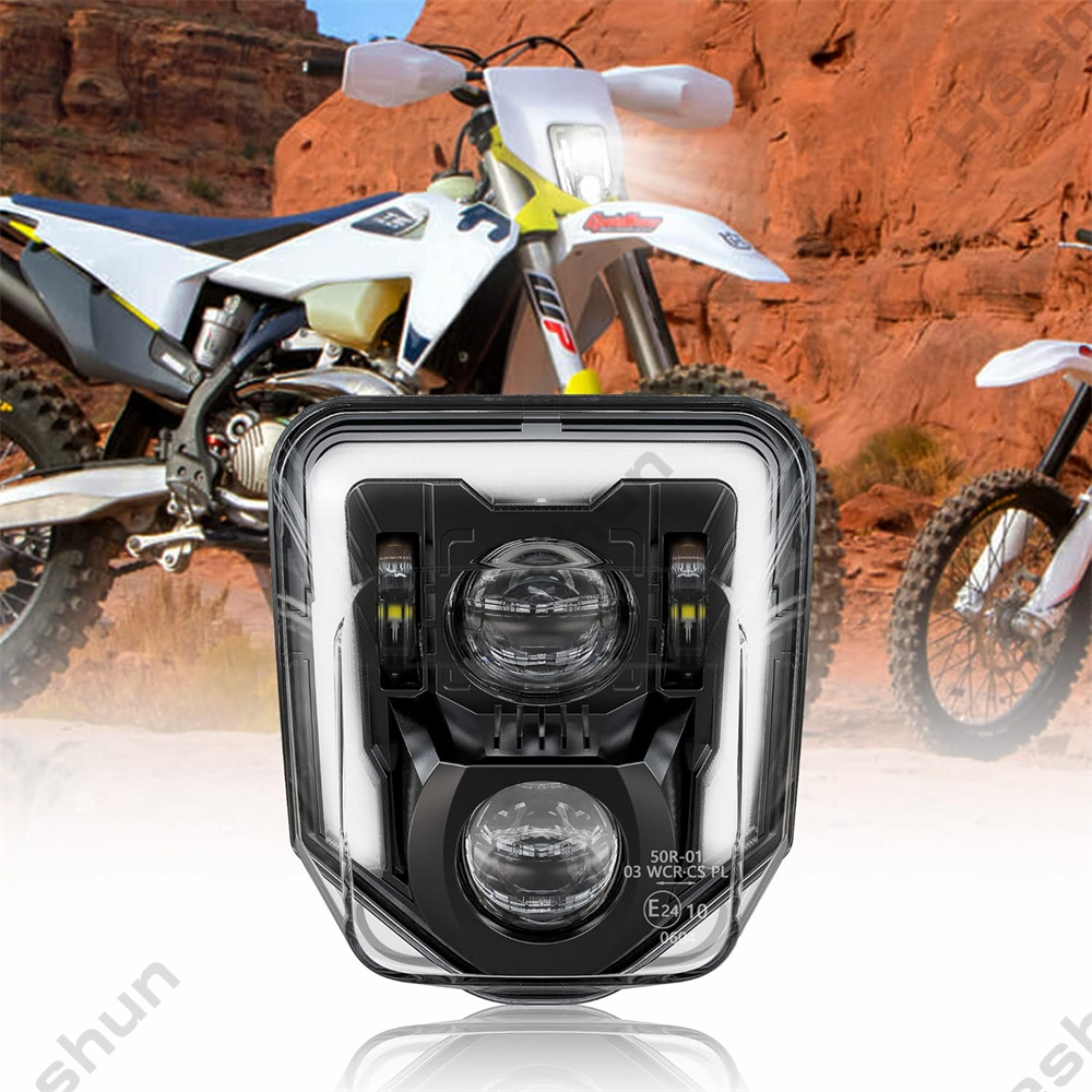 ダートバイクヘッドライト LED モトクロスヘッドランプ DRL ハスクバーナ 2017-2023 FE250 FE350 FE450 FE501 FE501S TE150 エンデューロオートバイ