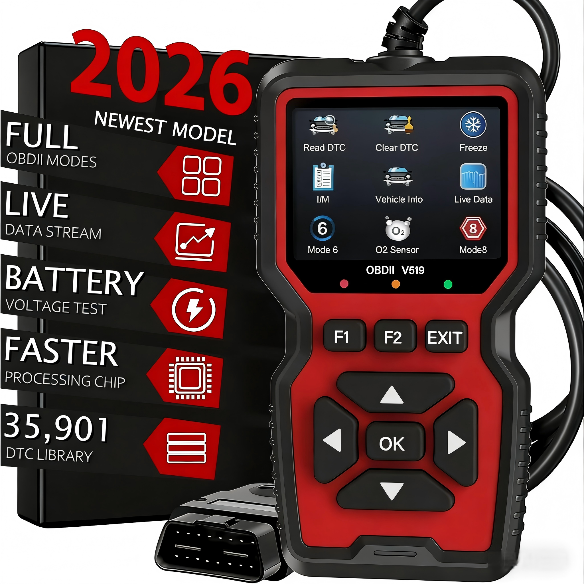 Obd II スキャナー車エンジン故障コードリーダーは、診断スキャンツールで、1996 年以降の車両のエラーコードを読み取り、クリアできます。