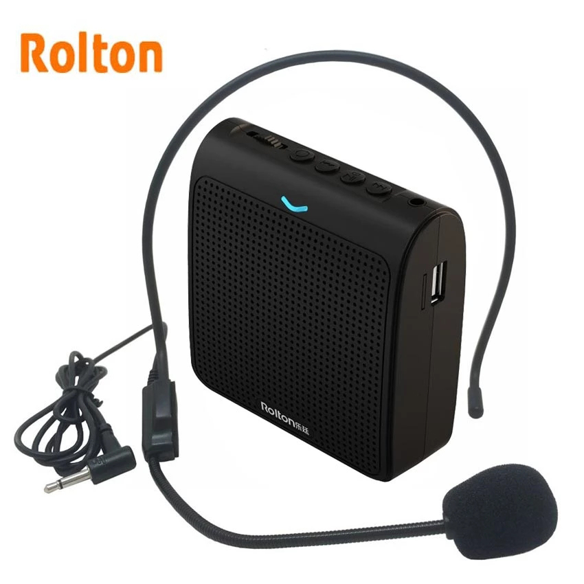 Rolton K100 ポータブルマイクラウドスピーカー教師ツアーガイドミニ音声アンプ USB FM ラジオ教師トレーニング